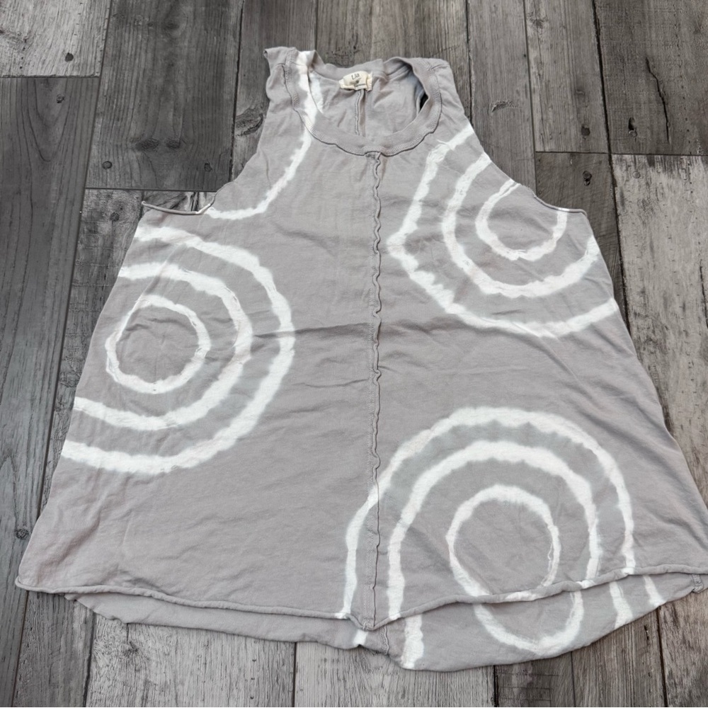 Anthropologie T.la Womens White Gray Tie Dye Muscle Tank Small - Picture 1 of 6